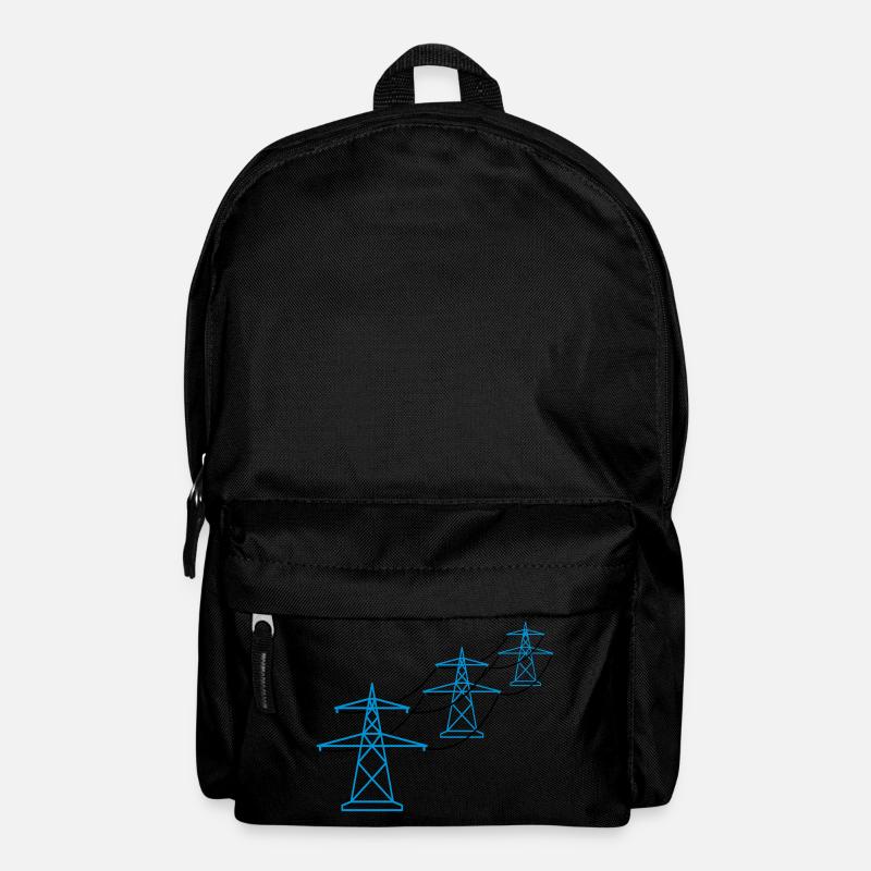 reihe muster viele trasse strom mast strommast ele - Rucksack - Schwarz