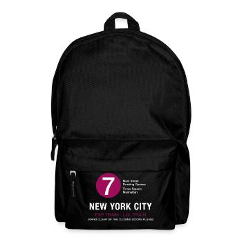 new york city metro 7 train flushing queens times - Rucksack - Schwarz - Vorne