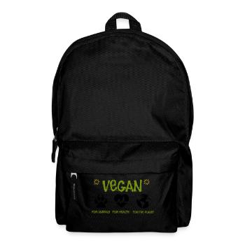 Végétalien pour les animaux, la santé et l'environnement. - Sac à dos - noir - Devant