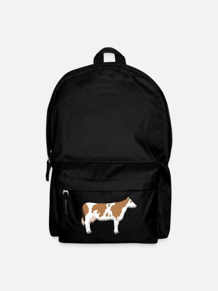 Kuh Fleckvieh Seite - Rucksack - Schwarz