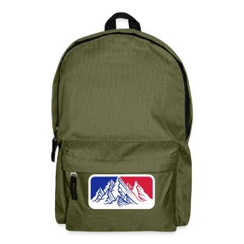 rouge bleu logo montagnes huegel alpes randonnees urlaug fe - Sac à dos - vert olive - Devant