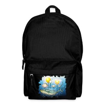 Wal, Fliegender Wal - Rucksack - Schwarz - Vorne