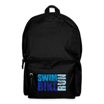 cracks scratch stamp swim bike run text logo tria - Backpack - black - Front