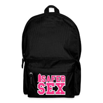 Safer Sex / Kondom / Condom / HIV / AIDS 2c - Rucksack - Schwarz - Vorne