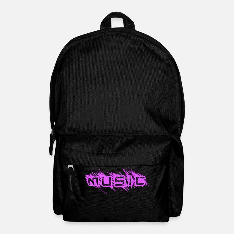 Musique Musique Lettrage Techno - Sac à dos - noir
