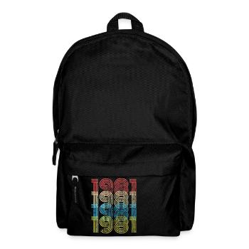 1981 Year of Birth - Retro Vintage Look Birthday - Backpack - black - Front