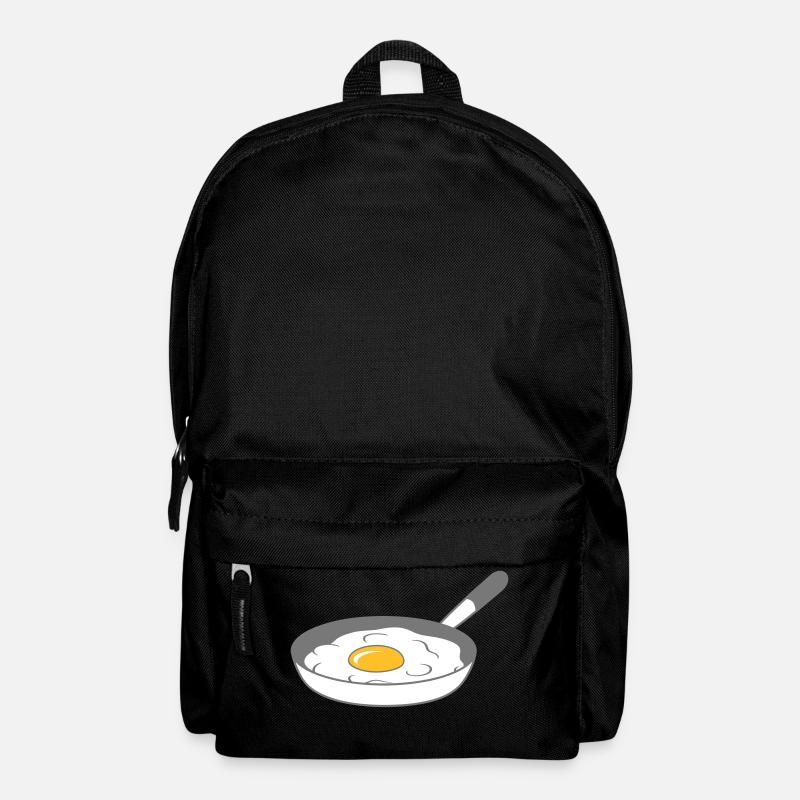 bratpfanne spiegelei kochen braten essen ei eigelb - Rucksack - Schwarz