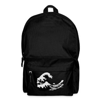 wave Fuji print wave manga japon hokusai - Backpack - black - Front