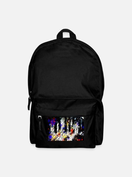 Piano keys and music sheet pattern wsstd - Backpack - black
