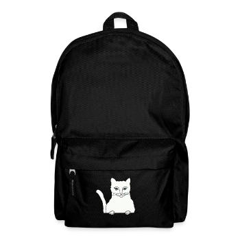 Chat blanc aux yeux bleus - Sac à dos - noir - Devant