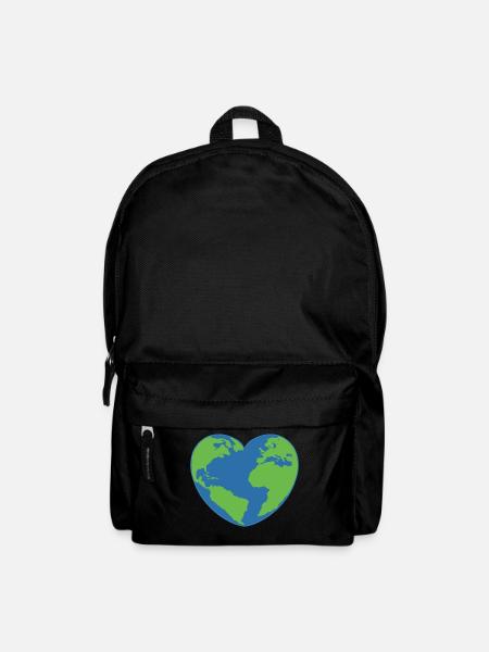 Tag der Erde Herz - Rucksack - Schwarz