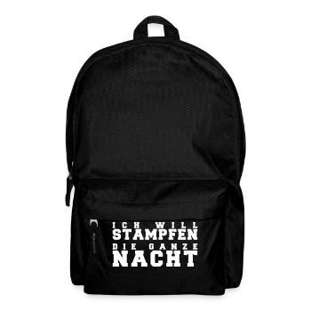 Ich will Stampfen die ganze Nacht Rave Techno Club - Rucksack - Schwarz - Vorne