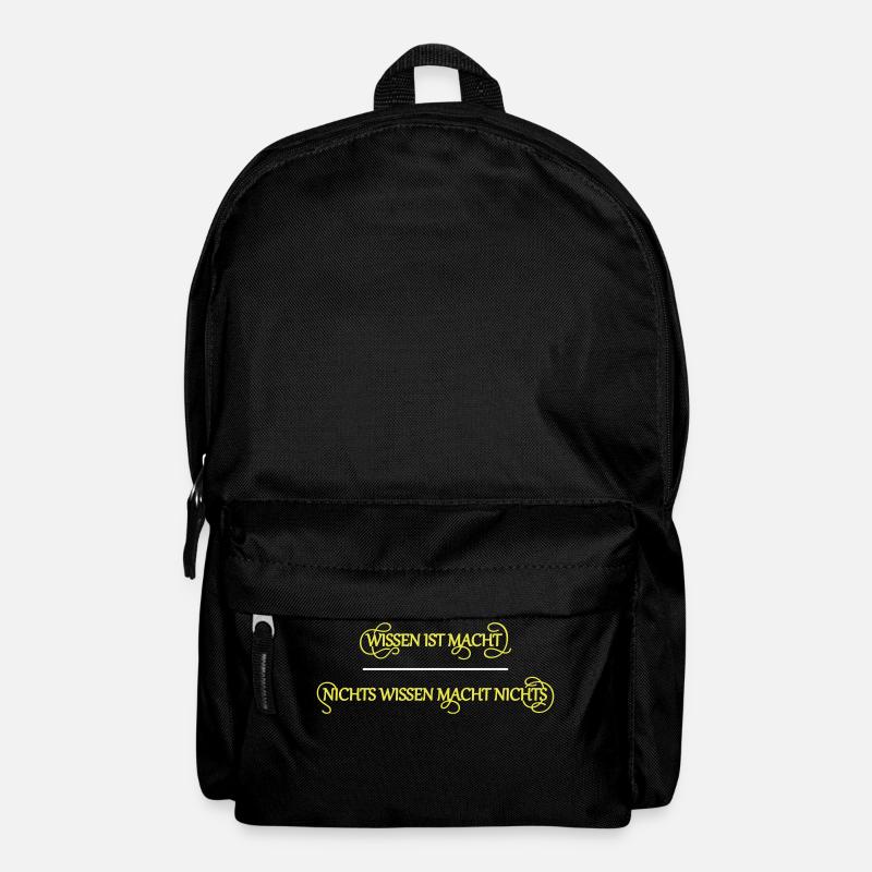 Wissen Macht - Rucksack - Schwarz