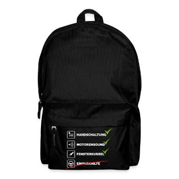 auto automobil oldtimer youngtimer Schaltung Autos - Rucksack - Schwarz - Vorne