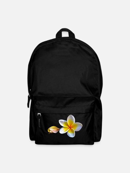 Plumeria blanc ou Frangipanier - Sac à dos - noir