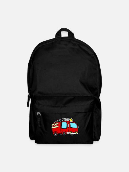 Feuerwehrauto - Rucksack - Schwarz