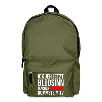 Berlin slang lustig blödsinn dialekt berliner - Rucksack - Olivgrün - Vorne