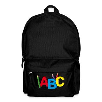 Motif ABC, idéal pour la scolarisation précoce - Sac à dos - noir - Devant