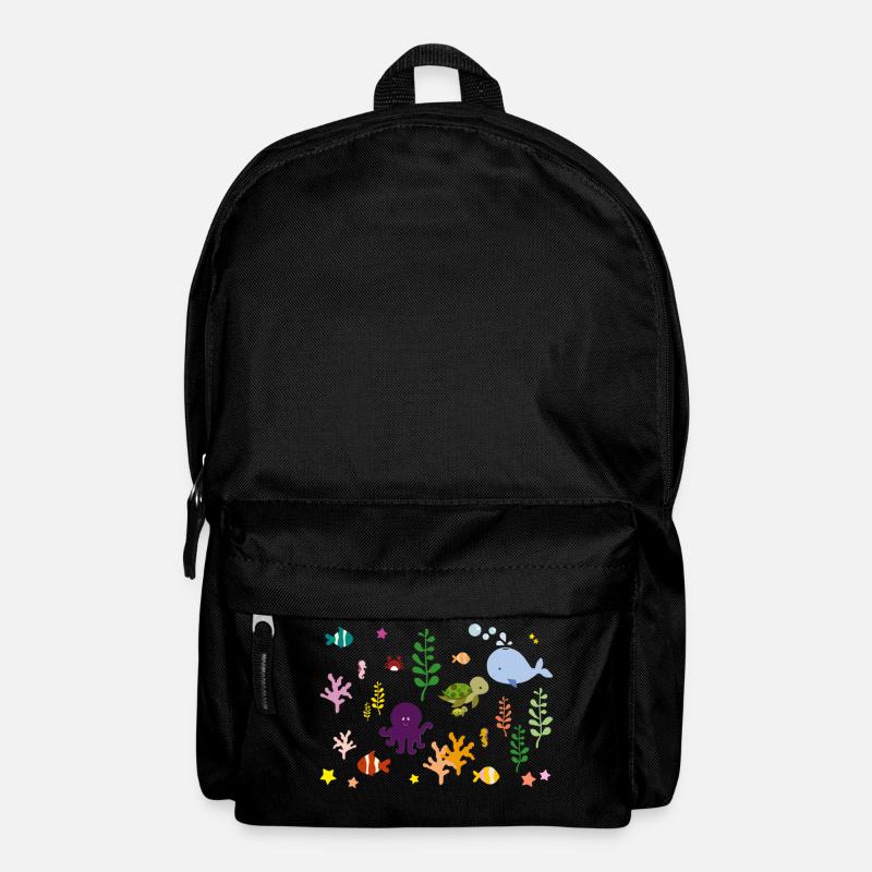 marine animals - underwater - Backpack - black