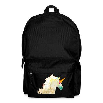 Shit-happens! - Rucksack - Schwarz - Vorne