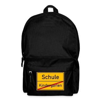 Kindergarten Schulanfang ABC-Schütze Ortsschild - Rucksack - Schwarz - Vorne