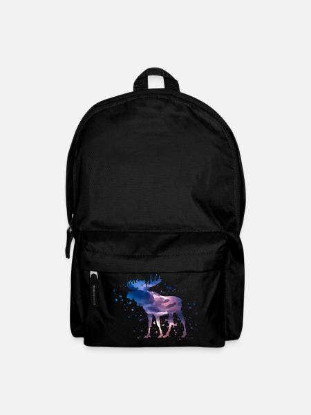 Wasserfarben Elch - Rucksack - Schwarz
