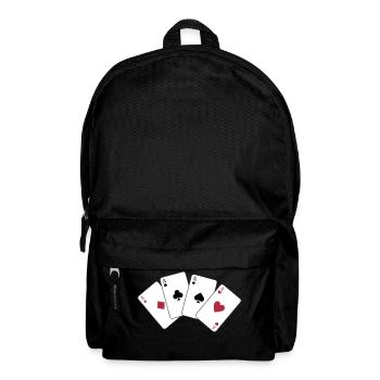Karten, Poker, Ass, Spielkarten - Rucksack - Schwarz - Vorne