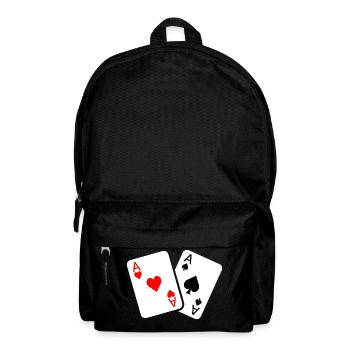 Kartenspiel mit zwei Assen - Rucksack - Schwarz - Vorne