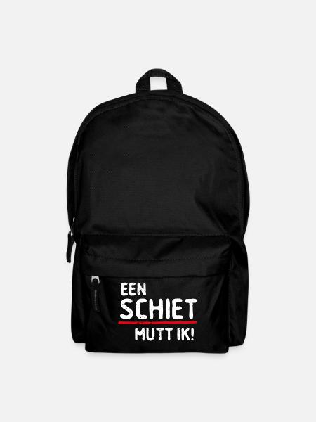 Een Schiet mutt ik! Plattdeutsch Norden Sprüche - Rucksack - Schwarz
