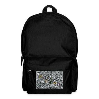 Hidden Zentangle Art Solution yellow edition - Rucksack - Schwarz - Vorne