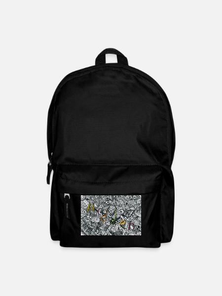 Hidden Zentangle Art Solution yellow edition - Backpack - black
