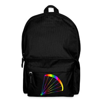 Bunter Gleitschirm Regenbogen - Rucksack - Schwarz - Vorne