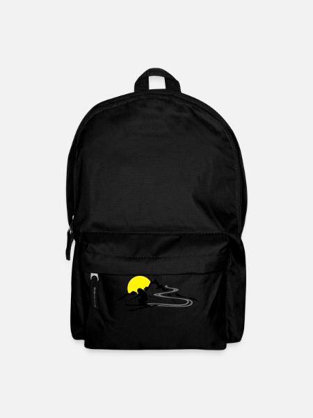 Winter - Skifahrer Berge - Rucksack - Schwarz