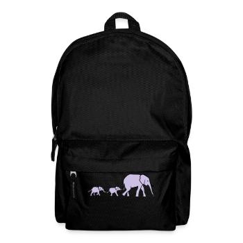 Elephant mother and baby elephants - Backpack - black - Front