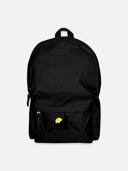 Berg und Steinbock bei Sonnenaufgang - Rucksack - Schwarz