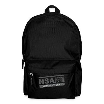 NSA-Kundendienst-Versprechen-T-Shirt - Rucksack - Schwarz - Vorne