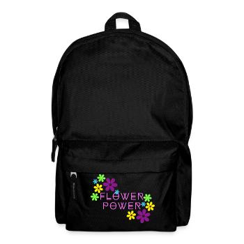Flower power pink - Backpack - black - Front