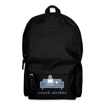 couch worker in Deinen zwei Wunschfarben - Rucksack - Schwarz - Vorne