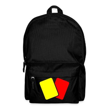 Red & yellow card soccer - Backpack - black - Front