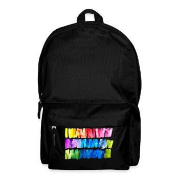 Watercolour Rainbow Flag Banner - Backpack - black - Front
