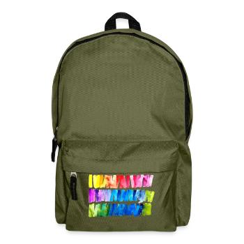 Watercolour Rainbow Flag Banner - Backpack - olive green - Front
