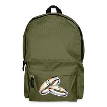 Wedding marriage bachelor party rings engagement - Backpack - olive green - Front