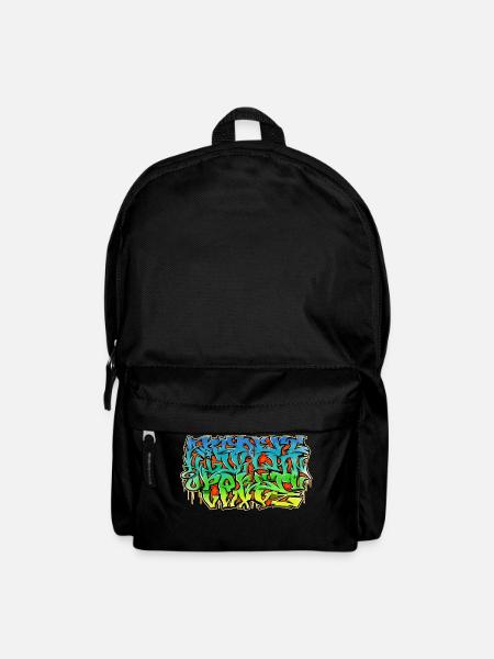 Alphabet de style sauvage de graffiti - Sac à dos - noir