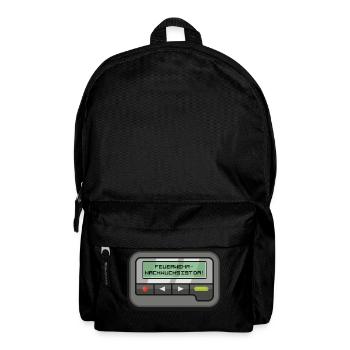 Feuerwehr-Nachwuchs ist da! Pagermeldung - Rucksack - Schwarz - Vorne