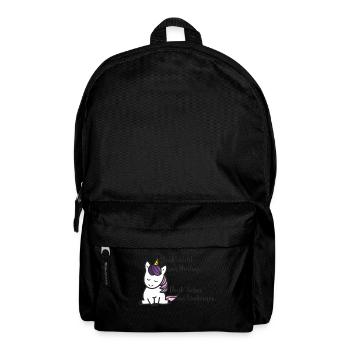 Einhorn Montag - Rucksack - Schwarz - Vorne
