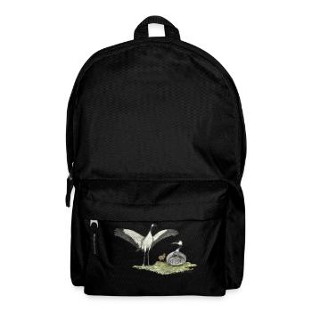 Crane family with chicks - Backpack - black - Front