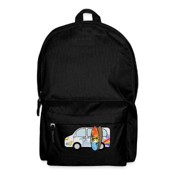 Campingbus mit Surfbrettern Surfer Sommerurlaub - Rucksack - Schwarz - Vorne