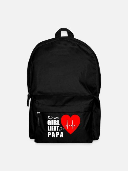 Herz Papa Herzschlag Geschenk Idee Liebe Girl Toch - Rucksack - Schwarz