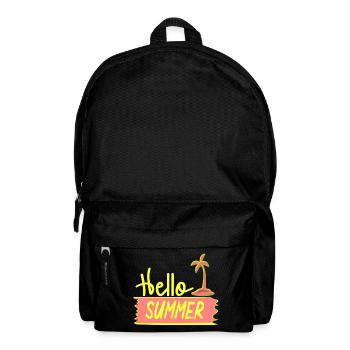 Hello SUMMER mit Palme für Sommertage - Rucksack - Schwarz - Vorne