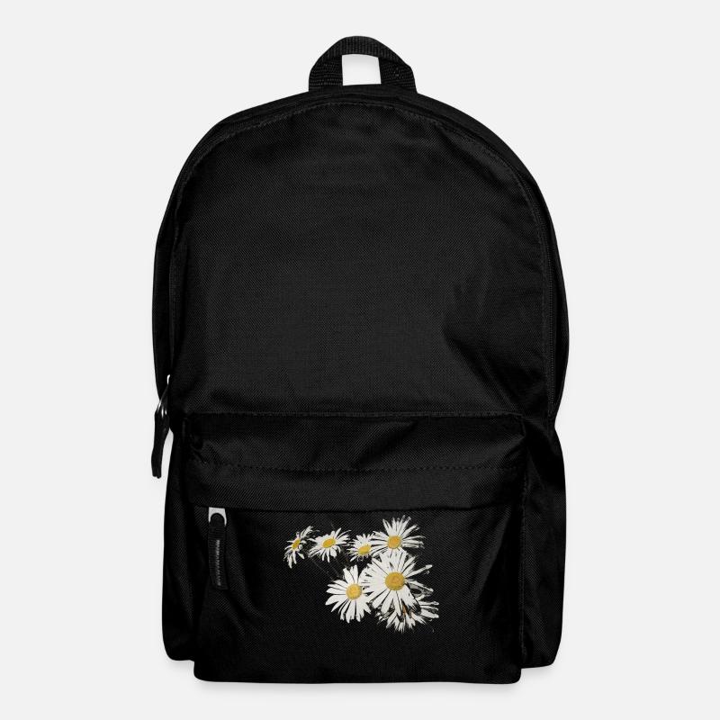 Hintergrund mit Gänseblümchenblumen - Rucksack - Schwarz